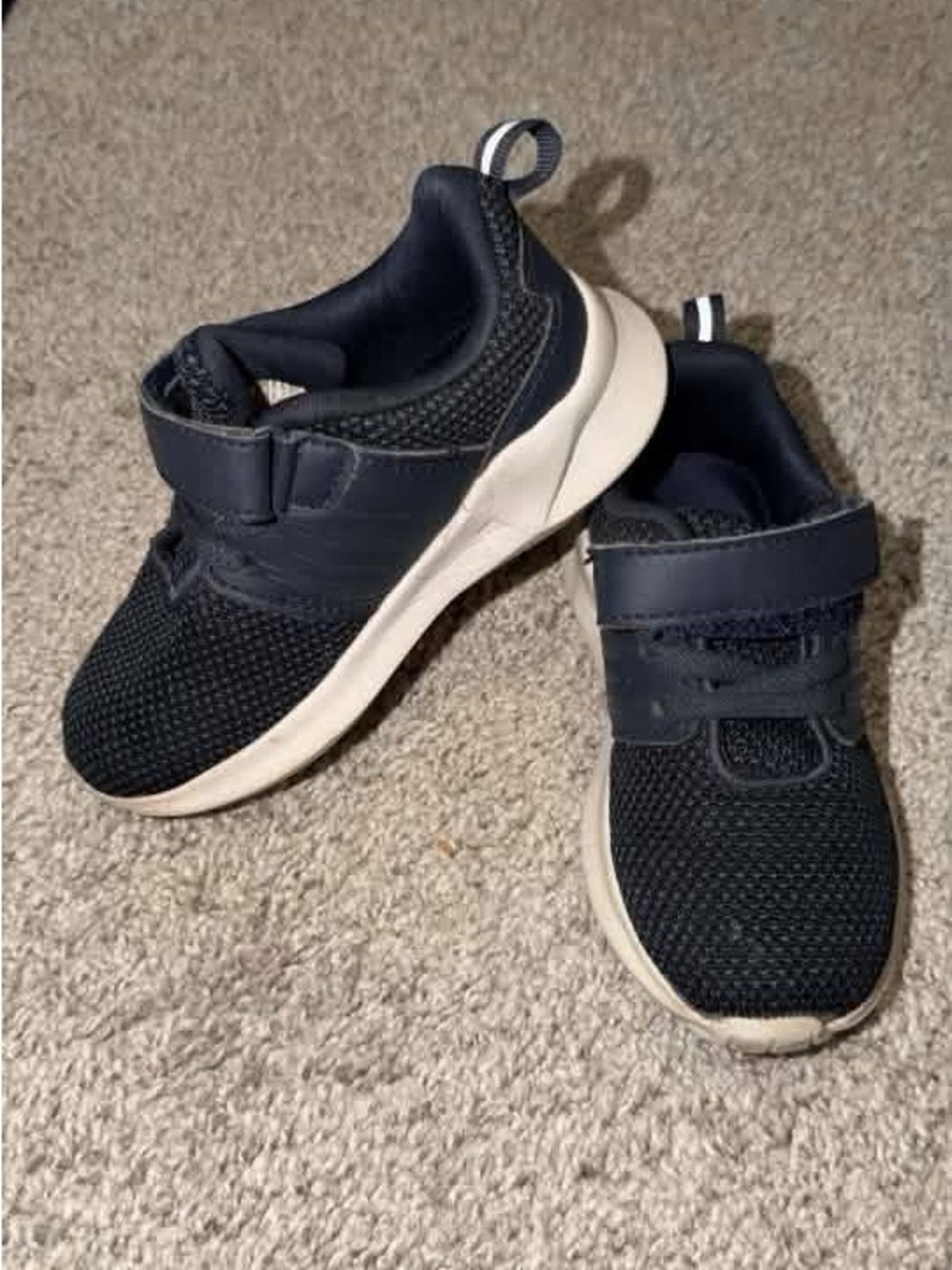 The Children's Place Navy and White Kids Sneakers with Velcro Strap